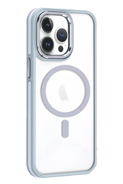 iPhone 15 Pro Winner Magsafe Kapak - Gri - Resim 2