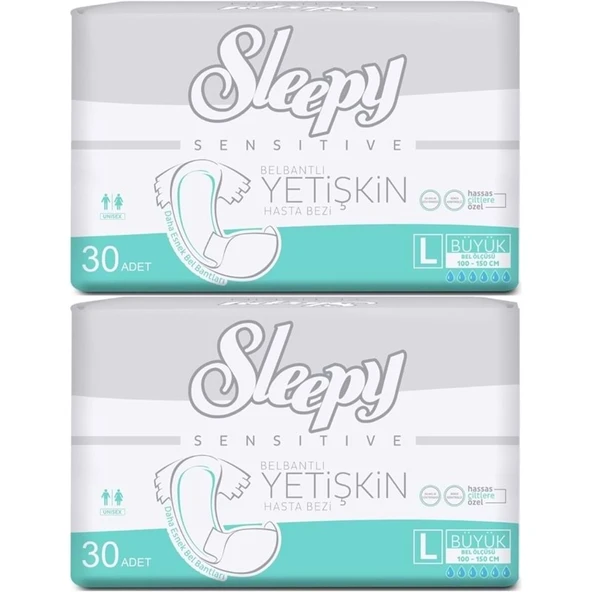 Sleepy Yetişkin Hasta Bezi Bel Bantlı L - Large - Büyük 60 Adet (2PK*30) ürün görseli