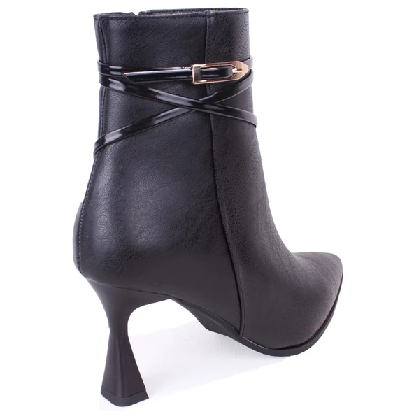 Dagoster DZA07-11332004 Siyah Klasik Topuklu Kadın Bot - Resim 4