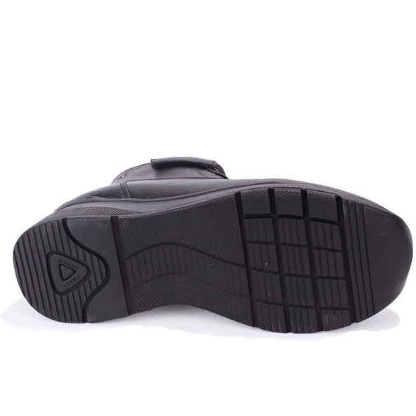 Dagoster DZA07-13091527 Siyah Günlük Düz Taban Deri Kadın Bot - Resim 4