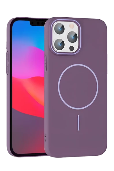 iPhone 15 Pro Max Broş Magsafe Kapak - Mor ürün görseli 1
