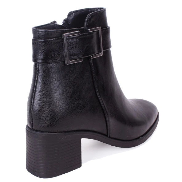 Dagoster DZA07-1143604 Siyah Klasik Topuklu Kadın Bot - Resim 4