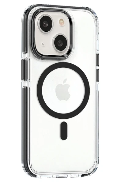 iPhone 15 Bella Magsafe Kapak - Siyah - Resim 2