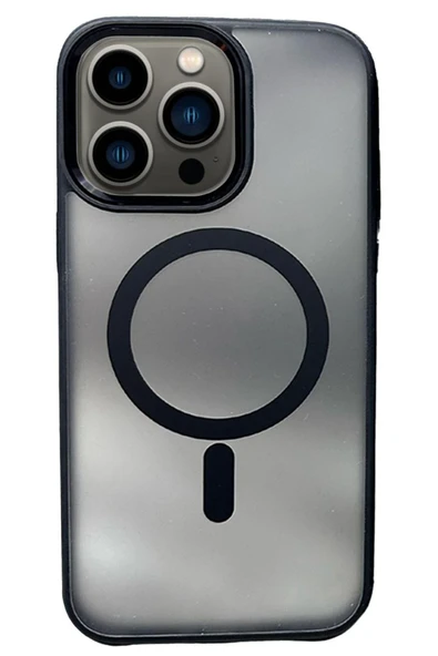 iPhone 14 Pro Max Solid Magsafe Kapak - Siyah - Resim 2