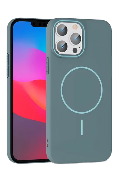 iPhone 14 Pro Max Broş Magsafe Kapak - Turkuaz ürün görseli 1