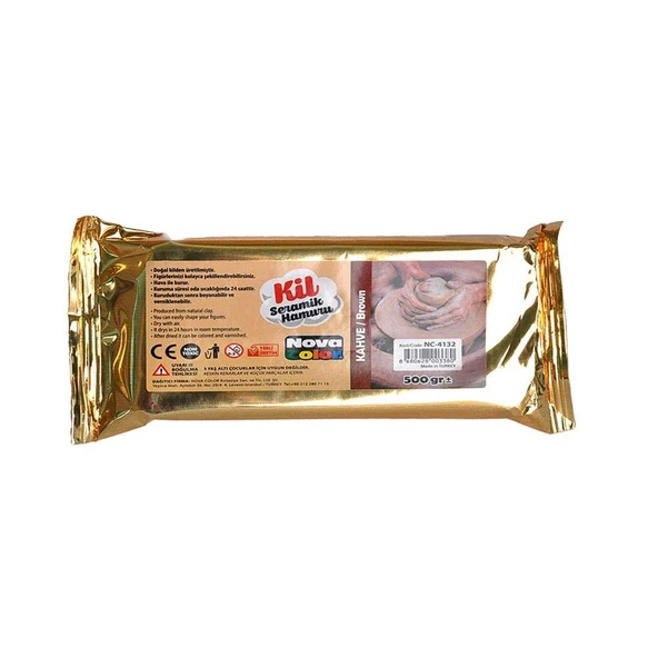 Nova Color Seramik Kil 500gr Kahverengi Nc-4132 ürün görseli