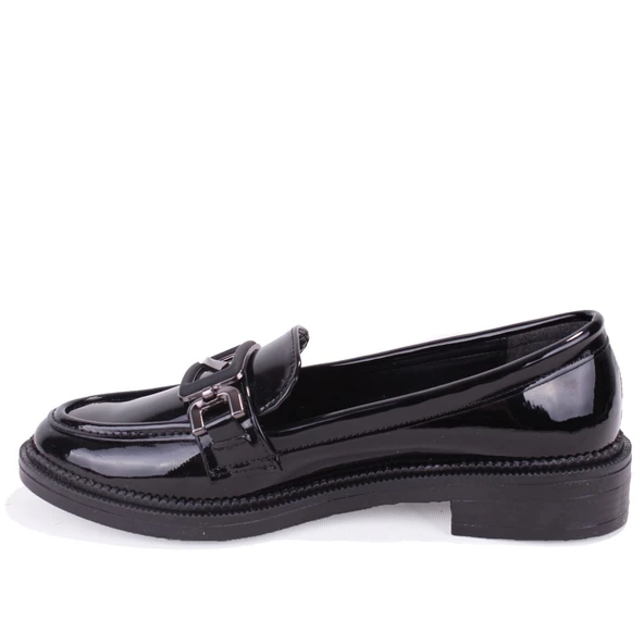 Dagoster DZA07-863701 Siyah Rugan Günlük Loafer  Kadın Ayakkabı - Resim 3