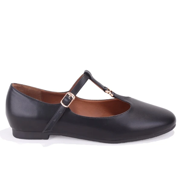 Dagoster DZA07-108526452 Siyah Günlük Babet Kadın Ayakkabı - Resim 2