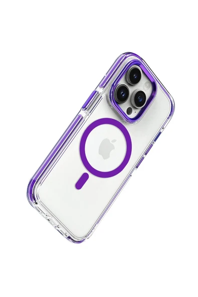 iPhone 14 Bella Magsafe Kapak - Mavi - Resim 3