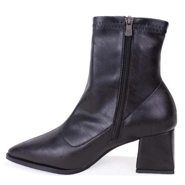 Dagoster DZA07-1277201 Siyah Klasik Topuklu Kadın Bot - Resim 3