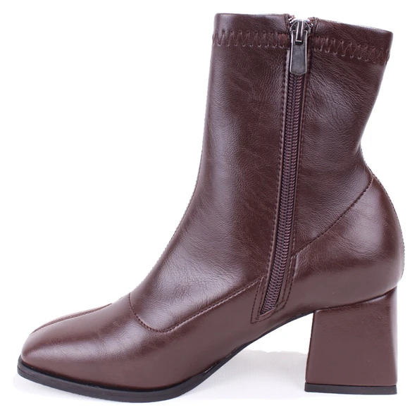 Dagoster DZA07-1277101 Kahve Klasik Topuklu Kadın Bot - Resim 3