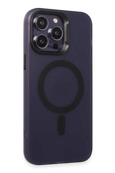 iPhone 15 Pro Kılıf Mateks Magsafe Kapak - Derin Mor - Resim 2