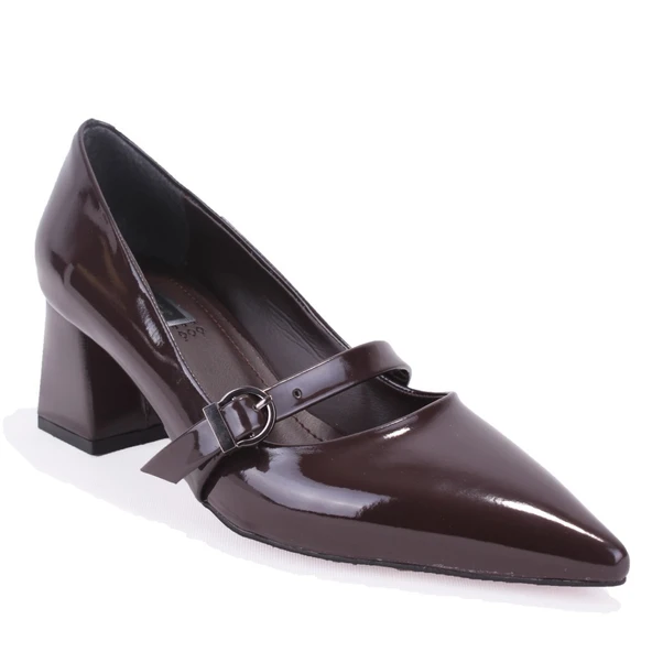 Dagoster DZA07-129604 Kahve Rugan Klasik Topuklu Kadın Ayakkabı ürün görseli