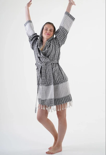 Square Black Bathrobe - 4