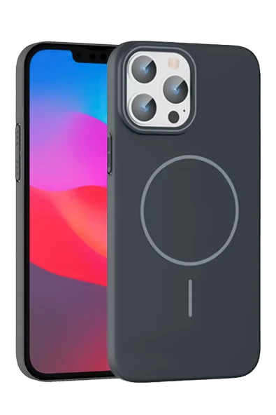 iPhone 15 Pro Max Broş Magsafe Kapak - Füme ürün görseli 1