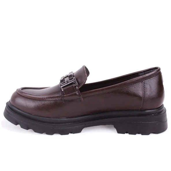 Dagoster DZA07-90801 Kahve Günlük Loafer  Kadın Ayakkabı - Resim 3
