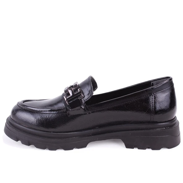 Dagoster DZA07-90801 Siyah Rugan Günlük Loafer  Kadın Ayakkabı - Resim 3