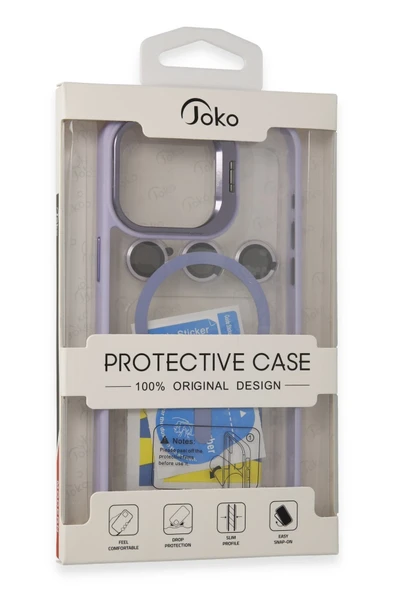 iPhone 15 Pro Kılıf Roblox Lens Magsafe Standlı Kapak - Derin Mor - Resim 6