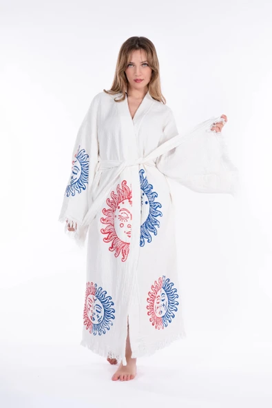 Arinna Wooden Printed Bathrobe - 4