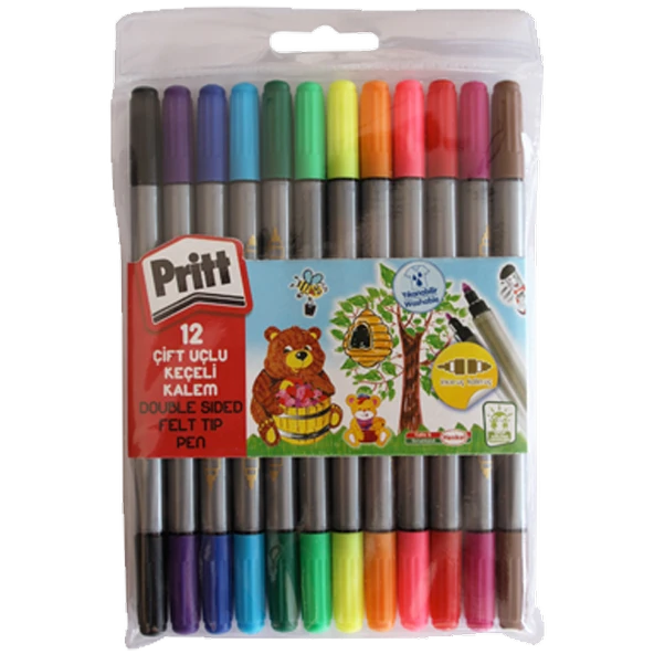 Pritt Keçeli Boya Kalemi Çift Uçlu 12 Renk 1687977 ürün görseli