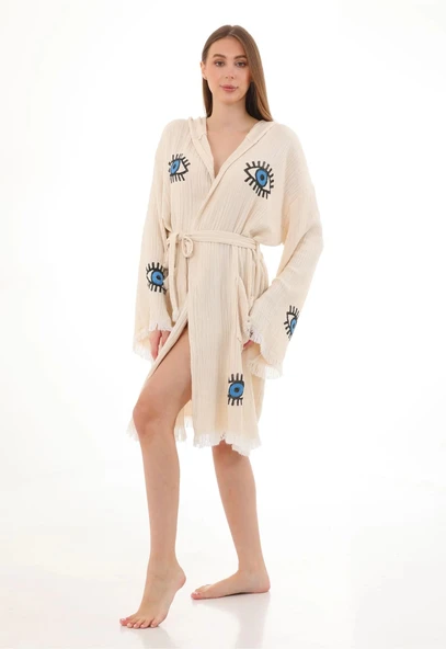 Eye Wooden Stamp Bathrobe