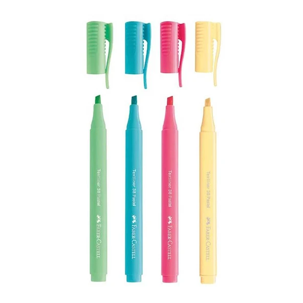 Faber Castell Fosforlu Kalem 38 Pastel 4’lü 2022 ürün görseli