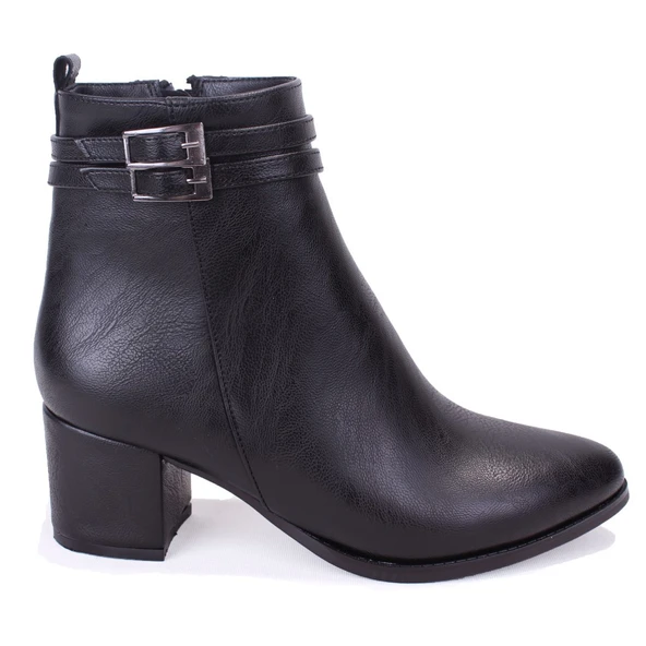 Dagoster DZA07-928975 Siyah Klasik Topuklu Kadın Bot - Resim 2