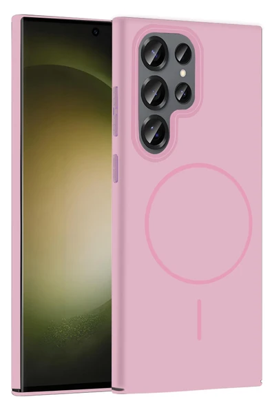 Samsung Galaxy S23 Ultra Broş Magsafe Kapak - Pembe ürün görseli 1