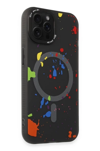 iPhone 14 Pro Colorful Magsafe Kapak - Siyah ürün görseli 1