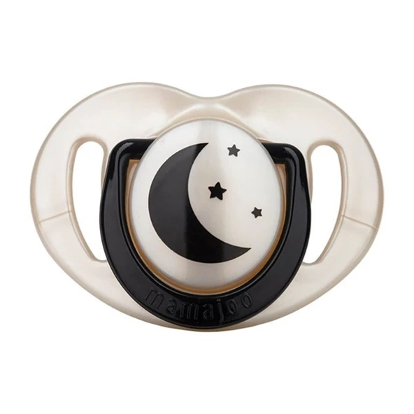 Mamajoo Sterilizasyon & Saklama Kutulu Black & Pearl Desenli İkili Ortodontik Emzik Gece & Gündüz / 12 Ay+ - 3