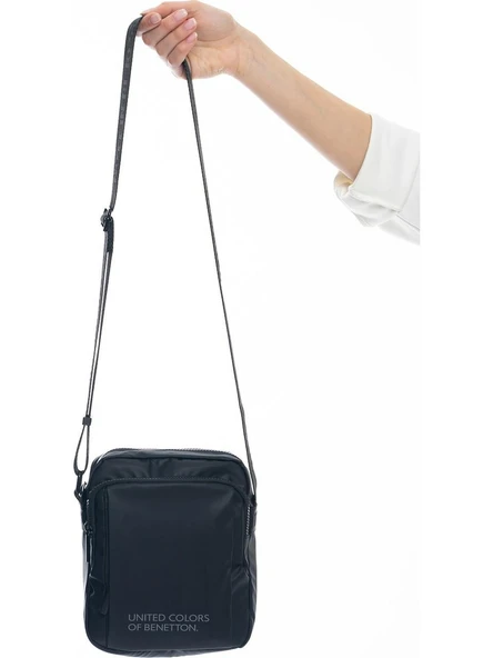United Colors of Benetton Siyah Unisex Postacı Çantası BNT_264 - Resim 5
