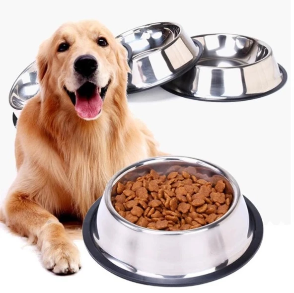 Paslanmaz Çelik Metal Mama Kabı 22 cm. - Resim 2