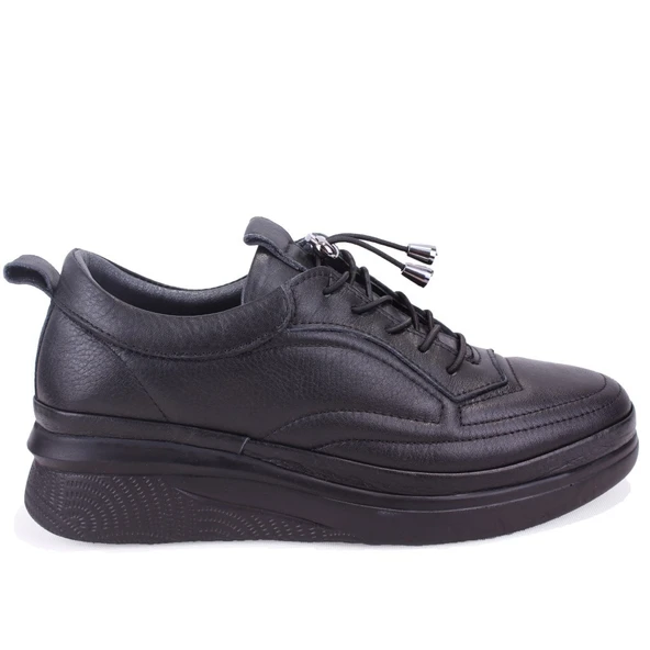 Dagoster DZA07-1281120 Siyah Ortopedik Günlük Deri Kadın Ayakkabı - Resim 2