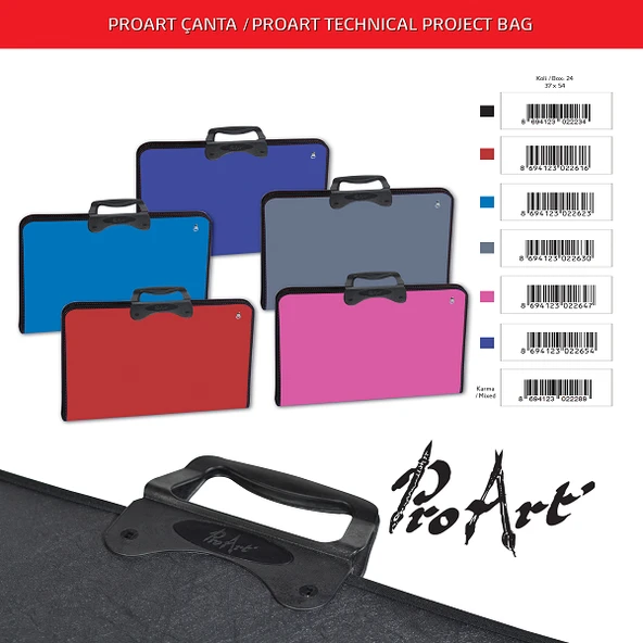 Abka Teknik Resim Çantası Fermuarlı Proart 37x54 Siyah ürün görseli