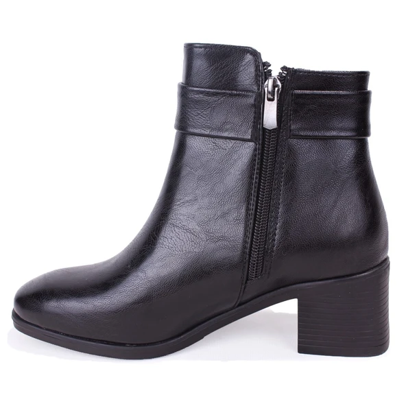 Dagoster DZA07-1143604 Siyah Klasik Topuklu Kadın Bot - Resim 3