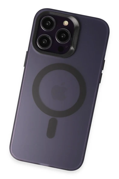 iPhone 15 Pro Kılıf Mateks Magsafe Kapak - Derin Mor - Resim 9