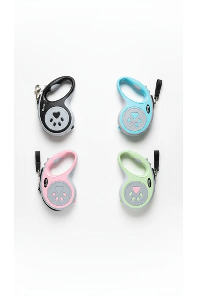 Mucit Home Evcil Hayvan Otomatik Geri Çekilebilir Pati Desenli Gezdirme Tasması 5 Mt ürün görseli