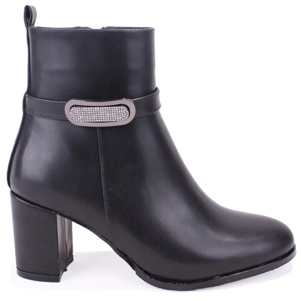 Dagoster DZA07-7251759 Siyah Klasik Topuklu Kadın Bot - Resim 2