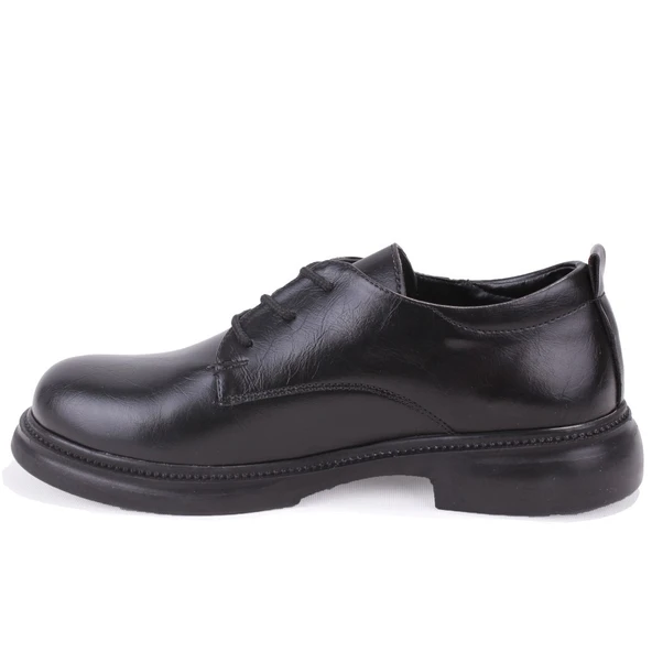 Dagoster DZA07-8892680 Siyah Günlük Bağcıklı Loafer Kadın Ayakkabı - Resim 3