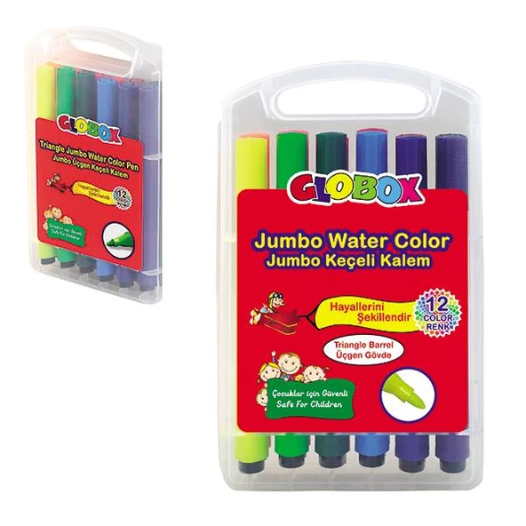 Globox Keçeli Boya Kalemi Jumbo Üçgen 12 Lİ 1128 ürün görseli