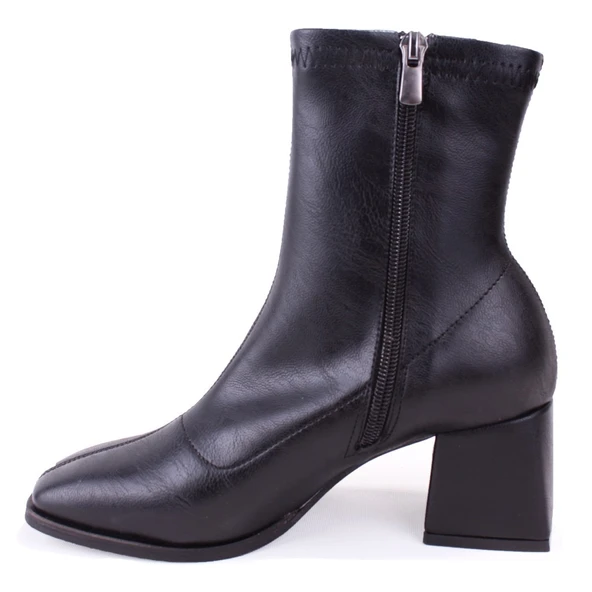 Dagoster DZA07-1277101 Siyah Klasik Topuklu Kadın Bot - Resim 3