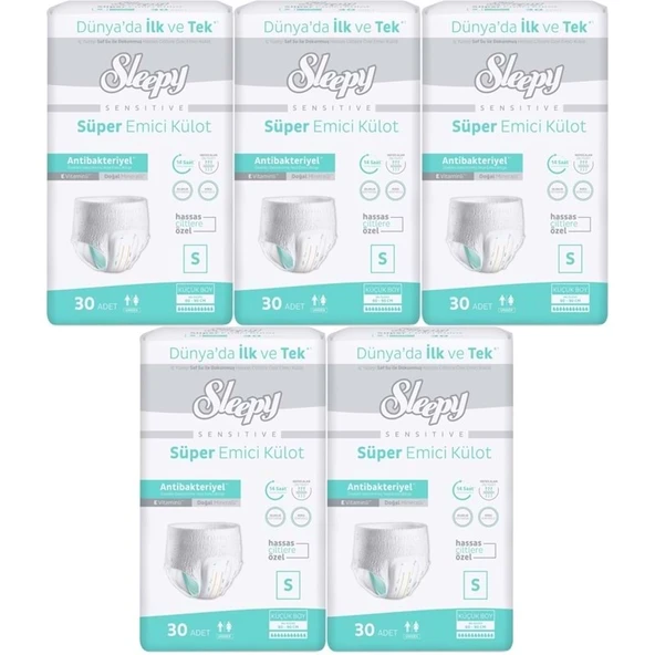 Sleepy Hasta Bezi Yetişkin Emici Külot S - Küçük - Small 150 Adet (5PK*30) ürün görseli