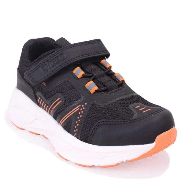 Vicco Tx-One 869F25K301 Siyah Oranj Ortopedik Günlük Erkek Çocuk Spor Ayakkabı