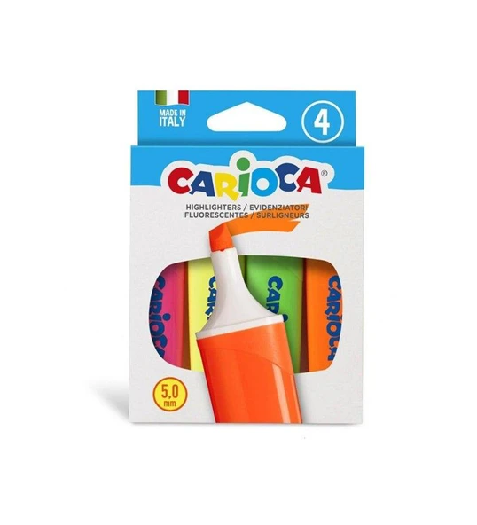 Carioca Fosforlu İşaretleme Kalemi 4mp#039lü ürün görseli
