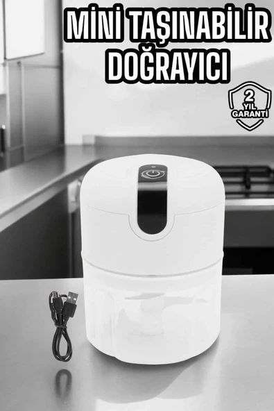 Şarjlı Mini El Rondosu Doğrayıcı Taşınabilir 250 ml Çelik lı ürün görseli