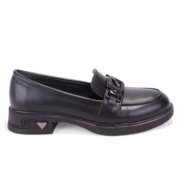 Dagoster DZA07-1270309 Siyah Günlük Loafer  Kadın Ayakkabı - Resim 2