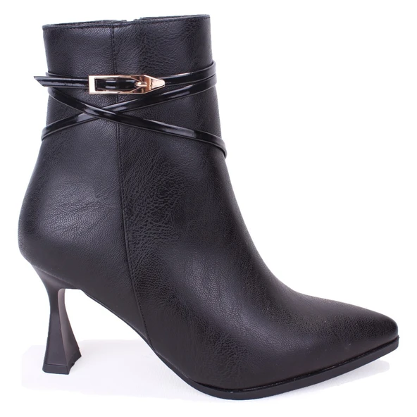 Dagoster DZA07-11332004 Siyah Klasik Topuklu Kadın Bot - Resim 2