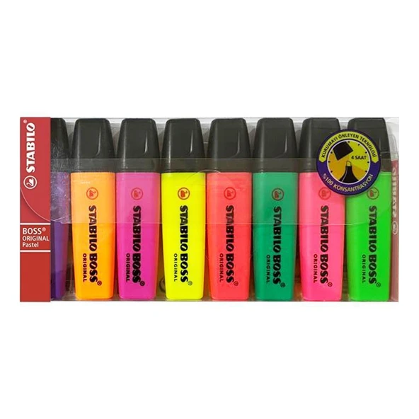 Stabilo Boss Renkler Fosforlu Kalem 8'li ürün görseli