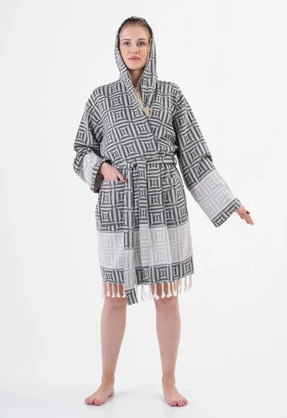 Square Black Bathrobe