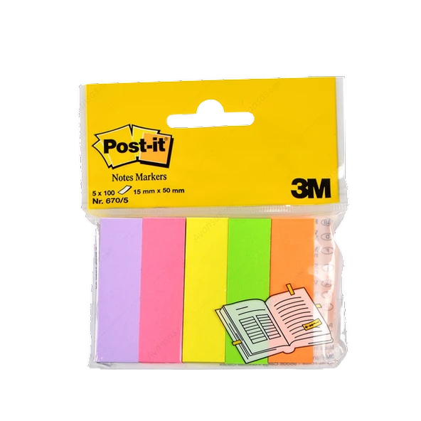 Post-it İndeks 100 YP 15x50 Fosforlu 5 Renk 670-5 ürün görseli